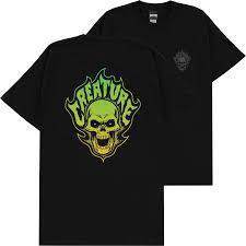 Creature Bonehead Flame Shirt Black