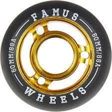 FAMUS WHEELS BLACK ON GOLD 4PK