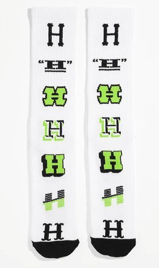 HUF 20th Anniversary White Crew Socks