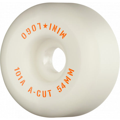 Mini Logo Skateboard Wheels A-cut "2" 58mm 101A White 4pk