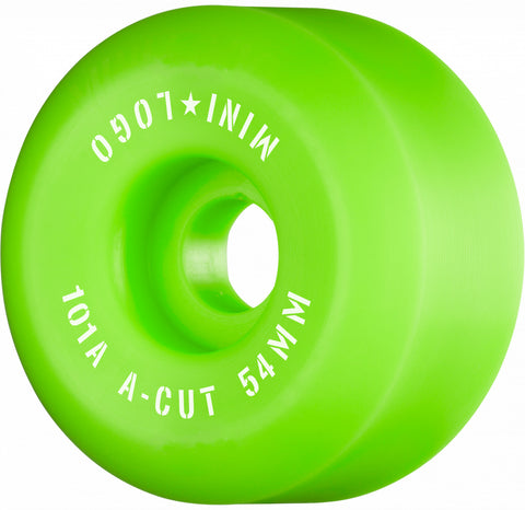 Mini Logo Skateboard Wheels A-cut "2" 58mm 101A Green 4pk