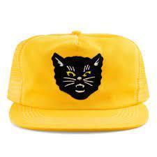 Black Cat Hat Yellow Snapback