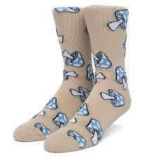 Huf Shroom Sock Pair Tan/Blue