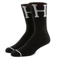 Huf Classic H Crew Socks Pair BLK