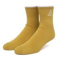 Huf EMB. TT 1/4 Socks Pair Yellow/White