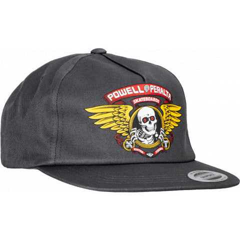 Powell Peralta Winged Ripper SnapBack Hat Charcoal