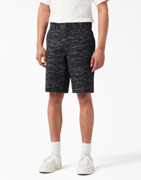 Dickies Black Tiger Print Shorts; BLK