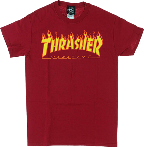 THRASHER FLAME SS CARDINAL RED/YELLOW