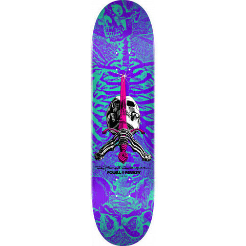 Powell Peralta Skull and Sword Deck Turquoise/Purple 8.25