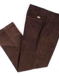 Dickies Reg. Fit Flat Front Corduroy Pants Choc. Brown