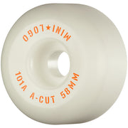 Mini Logo Skateboard Wheels A-cut "2" 58mm 101A White 4pk