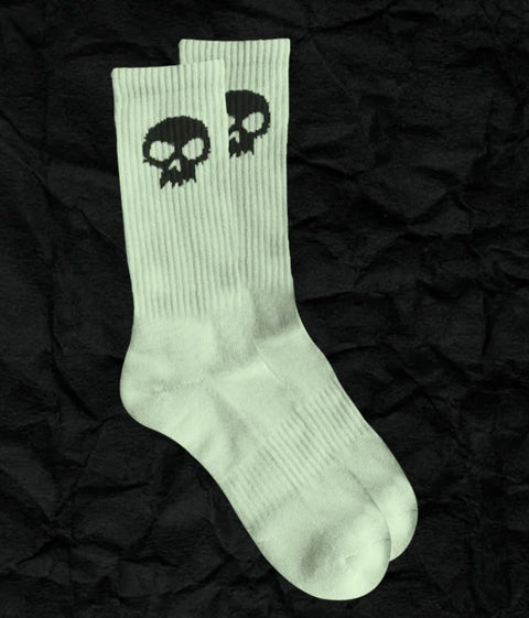 zero skull crew socks black/glow