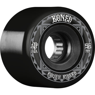 BONES WHEELS ATF Rough Rider Skateboard Wheels Runners 56mm 80a 4pk Black