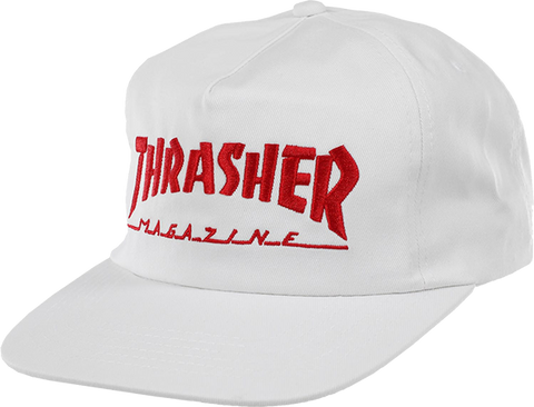 THRASHER MAG LOGO HAT ADJ-WHT/RED