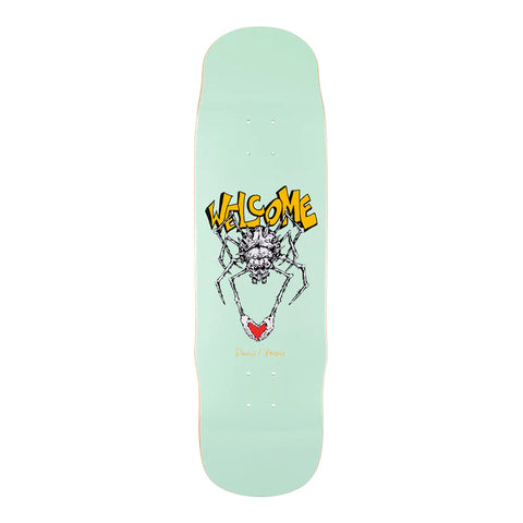 Welcome Spider On Effigy Shaped Deck Teal