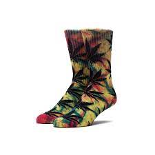 Huf Tiedye PL Crew Socks Pair Rainbow