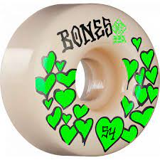 Bones Wheels v4 wide Green Love 53mm